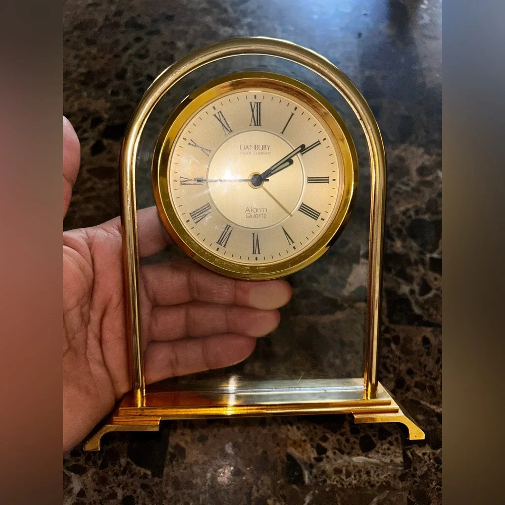 Danbury clok company Gold and Silver Arch Clock